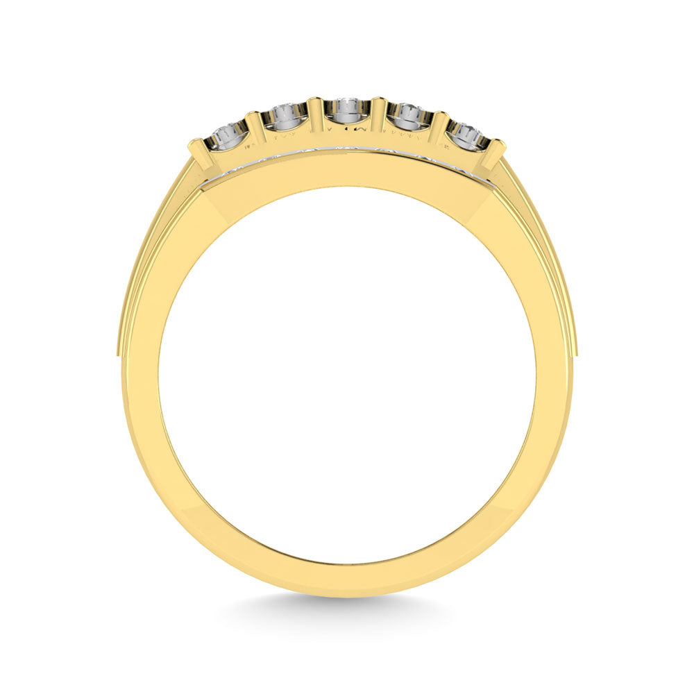 Diamante 1/2 Ct.Tw. Anillo de moda para hombre en oro amarillo de 10 quilates