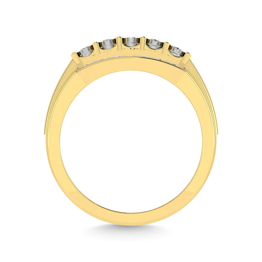 Diamante 1/2 Ct.Tw. Anillo de moda para hombre en oro amarillo de 10 quilates