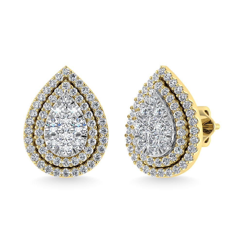 Diamante 7/8 Ct.Tw. Aretes de moda en oro amarillo de 14 quilates