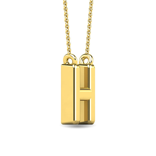 Diamante 1/20 Ct.Tw. Colgante con letra H en oro amarillo de 10 quilates