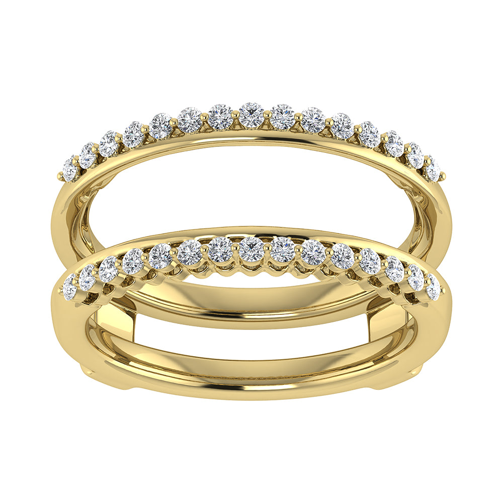 Oro amarillo de 10 quilates de 1/4 qt.Tw. Anillo protector de diamantes