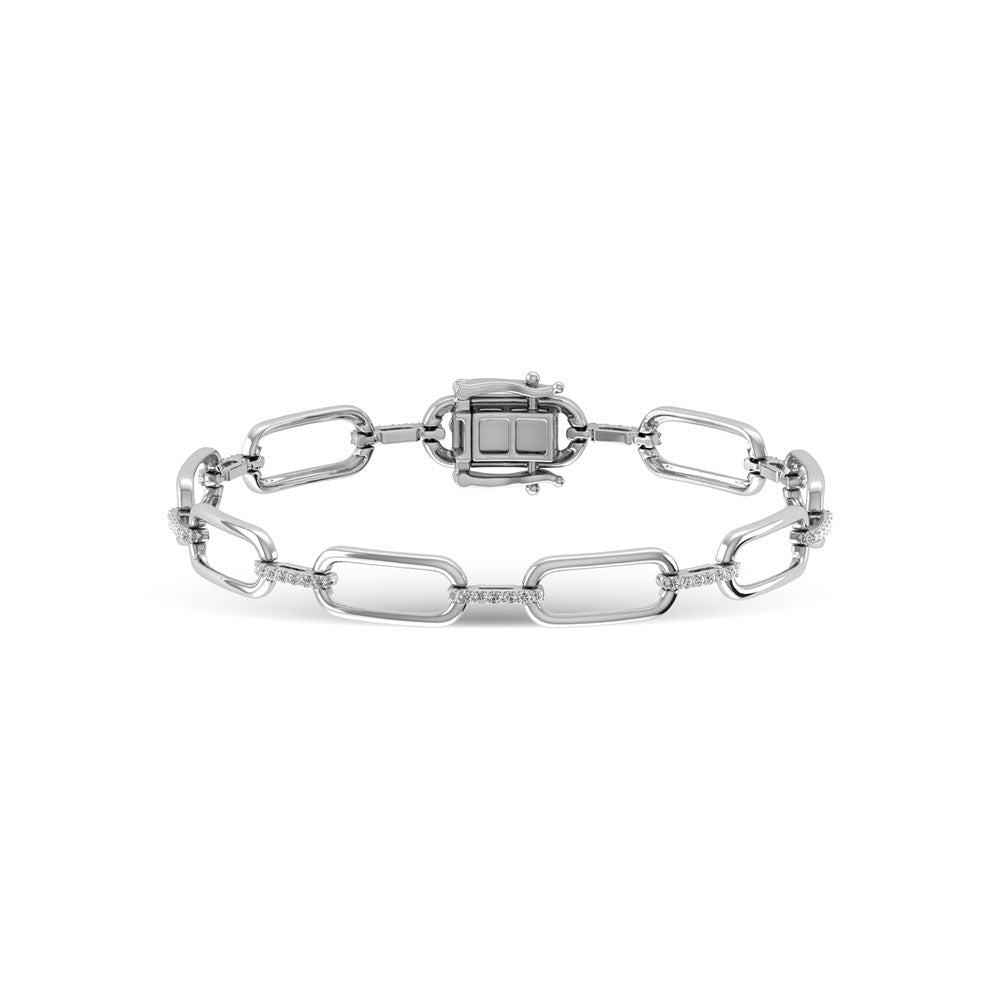 Diamante 1/2 Ct.Tw. Pulseras de moda en oro blanco de 14 quilates