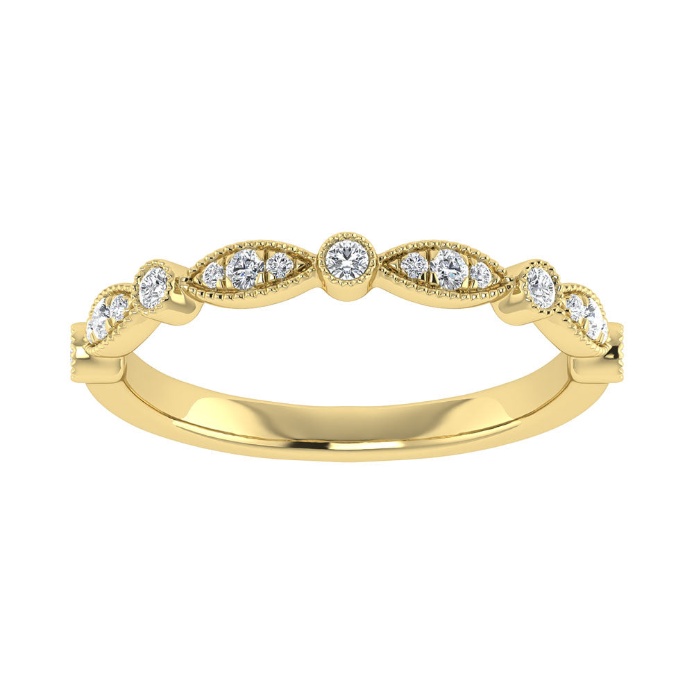 Diamante 1/6 Ct.Tw. Banda apilada en oro amarillo de 10 quilates