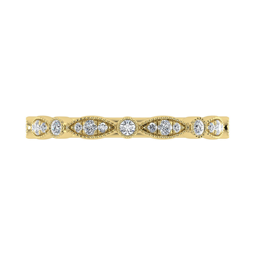 Diamante 1/6 Ct.Tw. Banda apilada en oro amarillo de 10 quilates