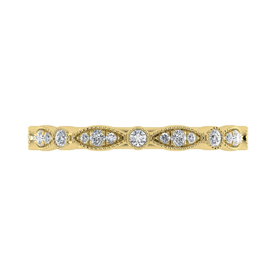 Diamante 1/6 Ct.Tw. Banda apilada en oro amarillo de 10 quilates