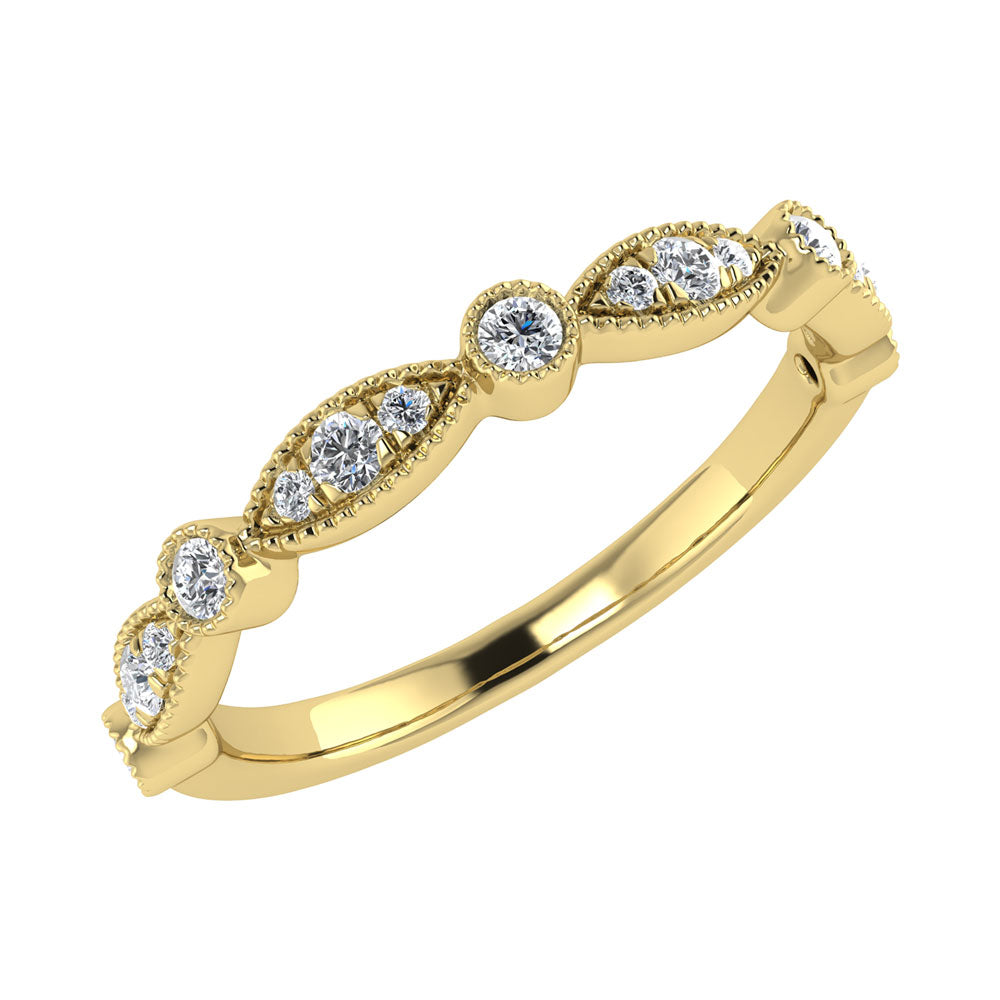 Diamante 1/6 Ct.Tw. Banda apilada en oro amarillo de 10 quilates