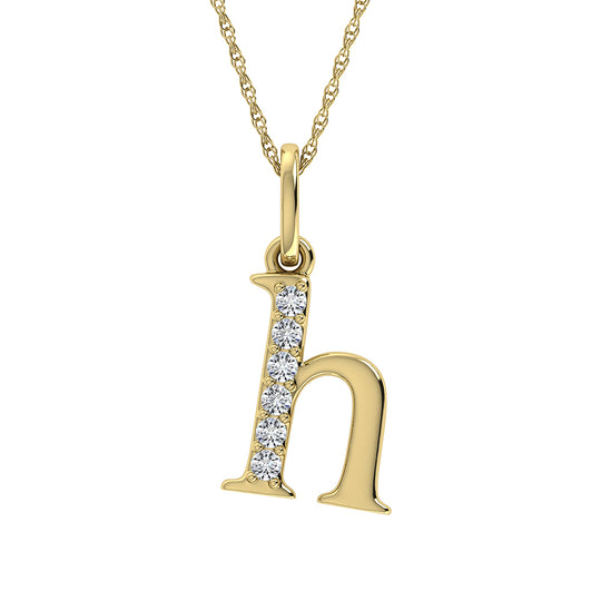 Diamante 1/20 Ct.Tw. Colgante con letra H en oro amarillo de 10 quilates