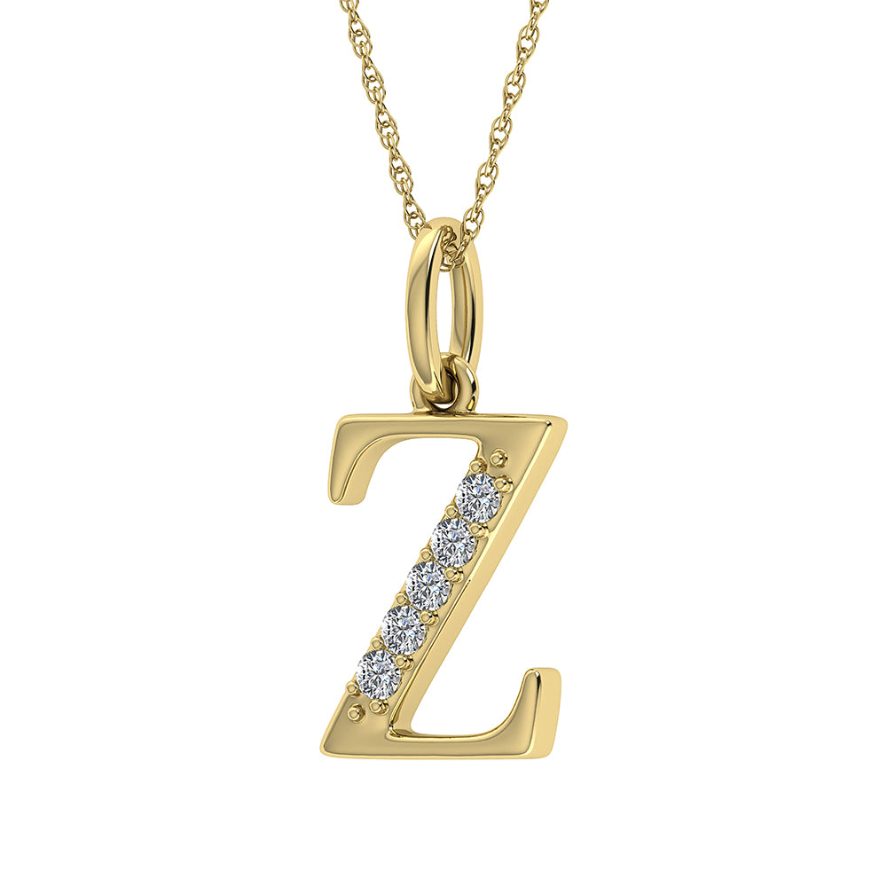 Diamante 1/20 Ct.Tw. Colgante con letra Z en oro amarillo de 10 quilates