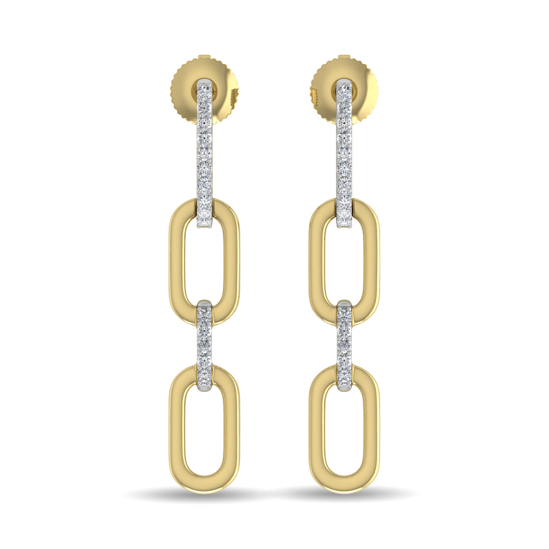 Diamante 1/10 Ct.Tw. Aretes de moda en oro amarillo de 10 quilates