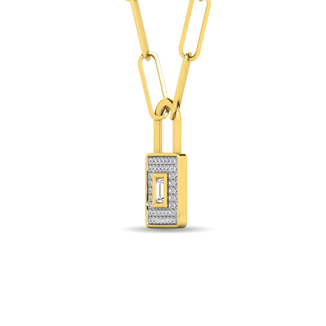 Diamante 1/5 Ct.Tw. Colgante con candado en oro amarillo de 10 quilates