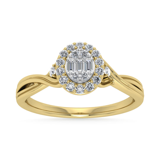 Diamante 1/8 Ct.Tw. Anillo de promesa en oro amarillo de 10 quilates