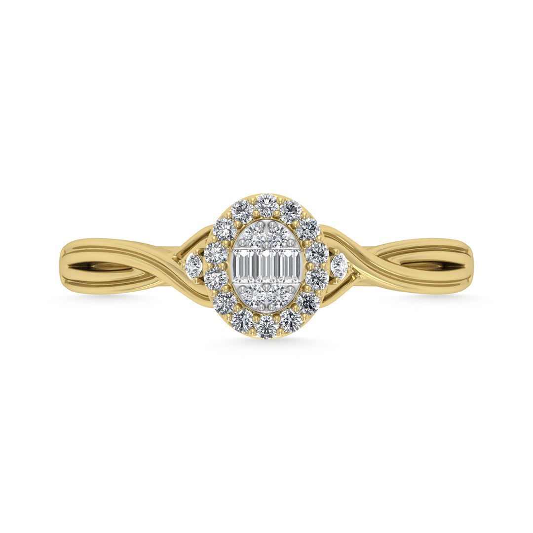 Diamante 1/8 Ct.Tw. Anillo de promesa en oro amarillo de 10 quilates