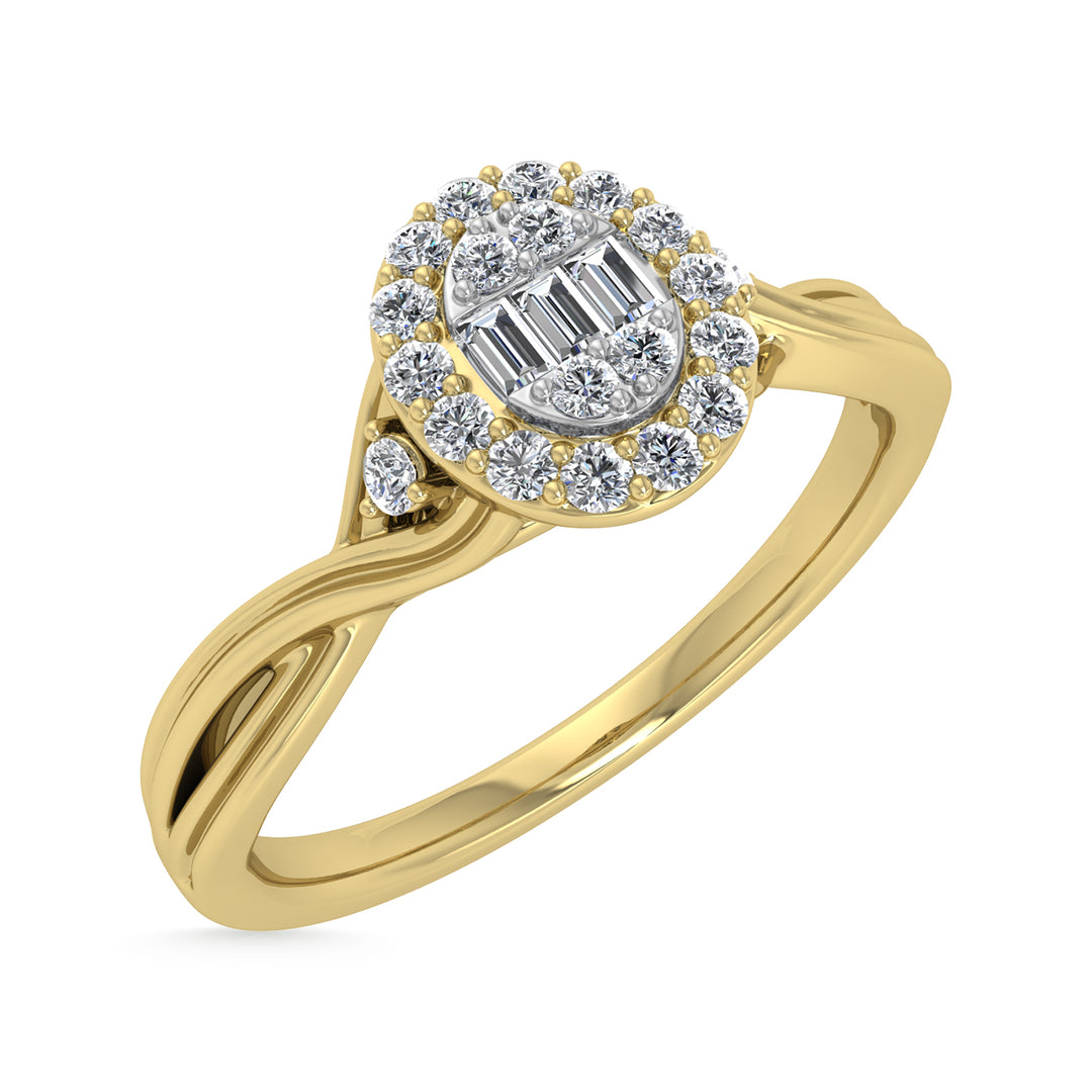 Diamante 1/8 Ct.Tw. Anillo de promesa en oro amarillo de 10 quilates