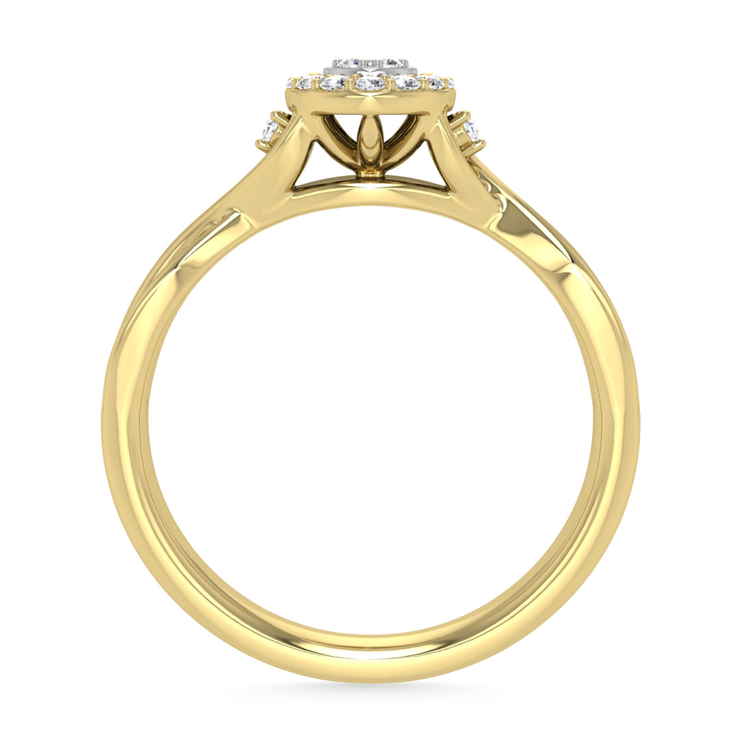 Diamante 1/8 Ct.Tw. Anillo de promesa en oro amarillo de 10 quilates