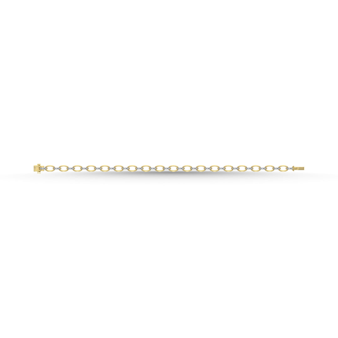 Diamante 1/4 Ct.Tw. Pulsera de moda en dos tonos de 10 quilates