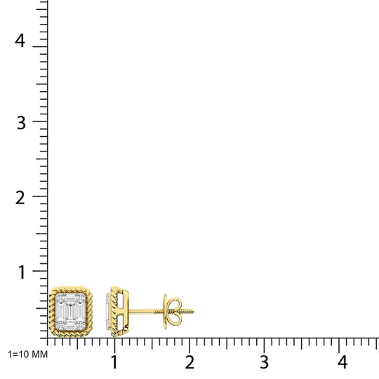 Diamante de oro amarillo de 14 quilates de 1/5 quilates total. Pendientes de moda