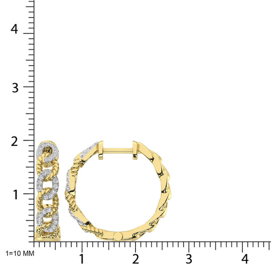 Diamante de oro amarillo de 14 quilates de 1/4 qt. total Pendientes