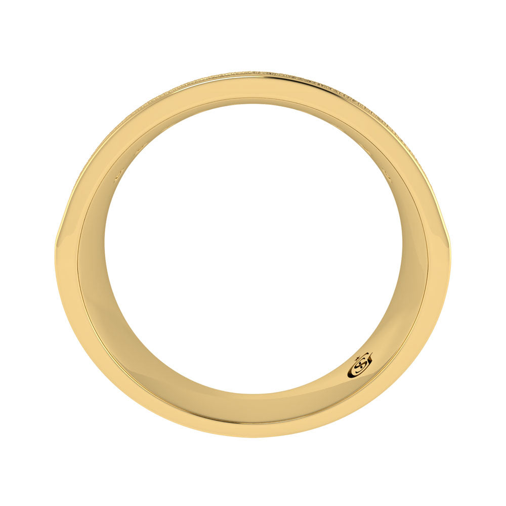 Diamante en oro amarillo de 14 quilates de 1 qt. total. Banda para hombre