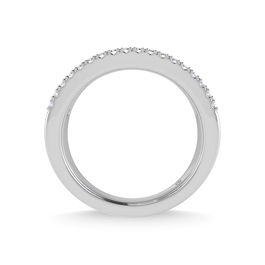 Oro blanco de 14 quilates, diamante y zafiro azul de 3/8 qt. total. Anillo de moda