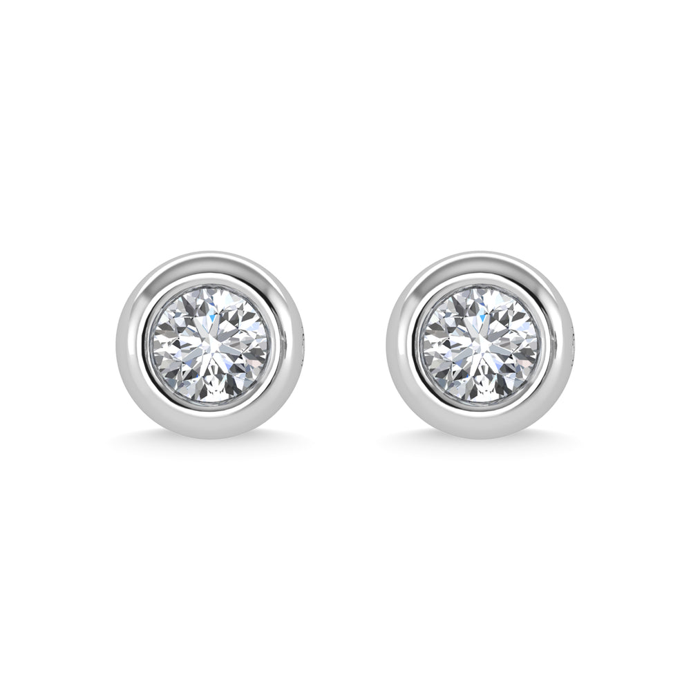 Diamante de oro blanco de 14 quilates de 1/3 qt. total. Aretes