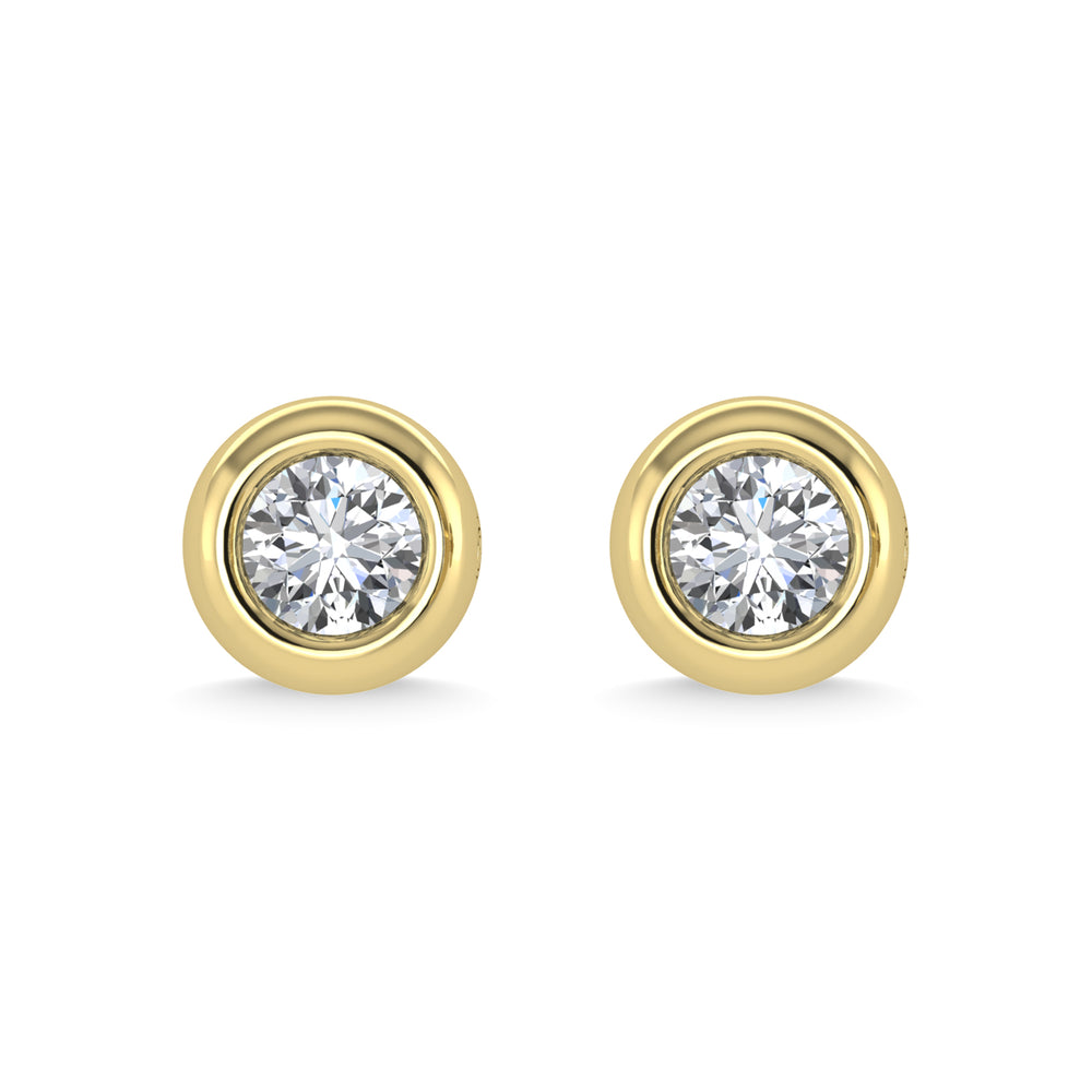 Diamante de oro amarillo de 14 quilates de 1/3 qt. total Aretes