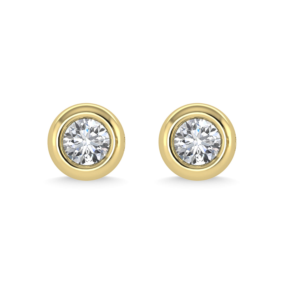 Diamante de oro amarillo de 14 quilates de 1/3 qt. total Aretes