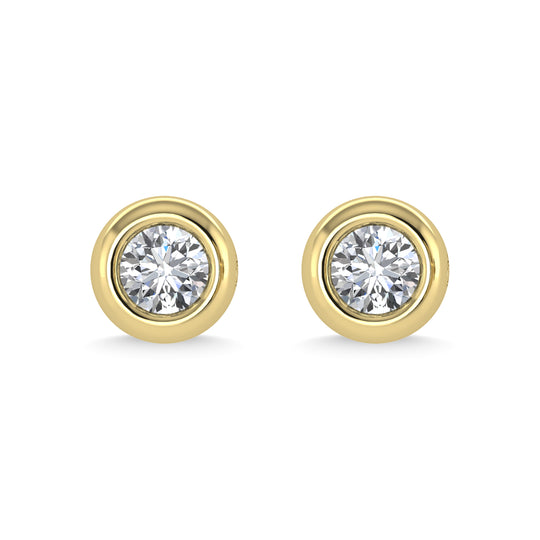 Diamante de oro amarillo de 14 quilates de 1/3 qt. total Aretes