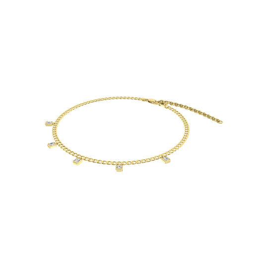 Diamante en oro amarillo de 14 quilates de 3/4 qt. total Collar Cubano