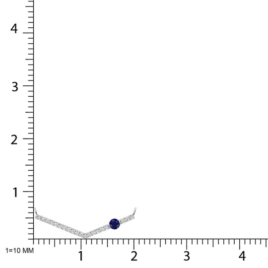 Diamante de oro blanco de 10 quilates de 1/6 quilates total. Y Collar De Zafiro Azul