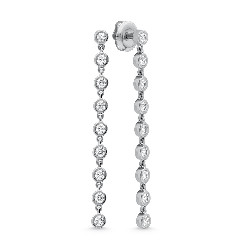 Pendientes de moda de oro blanco de 14 quilates con diamantes de 1/2 qt.Tw