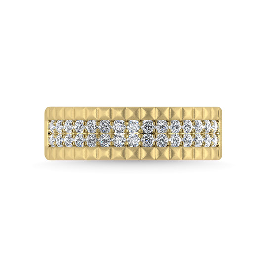 Diamante de oro amarillo de 14 quilates de 1/2 qt. total Banda para hombre