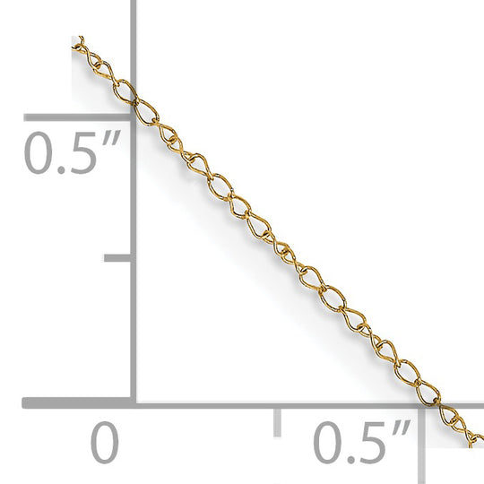 Cadena de Eslabones Curb de 14k, 13 Pulgadas y 0.42 mm con Cierre Tipo Anillo de Resorte