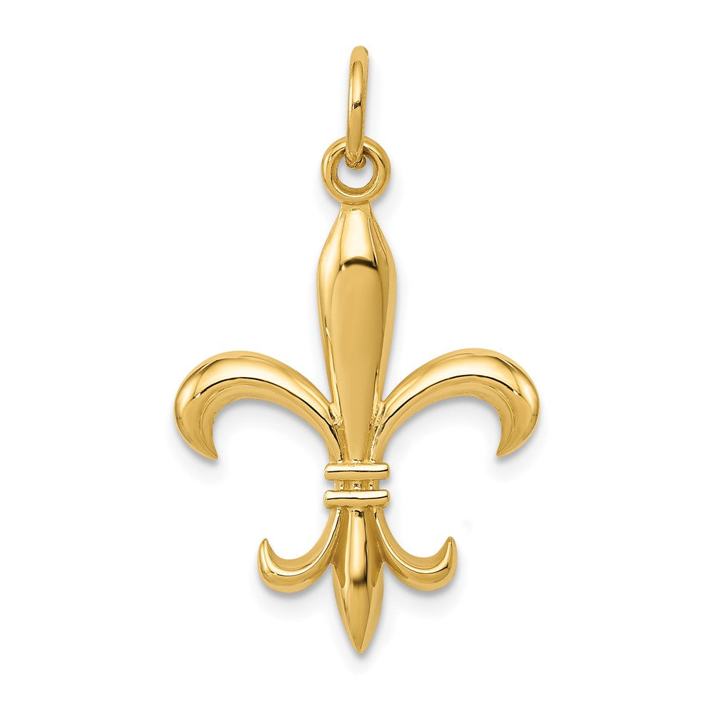 Dije de flor de lis hueca de 14 k