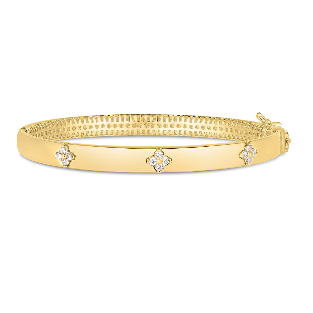 Brazalete de diamantes trilog’a de 14 quilates