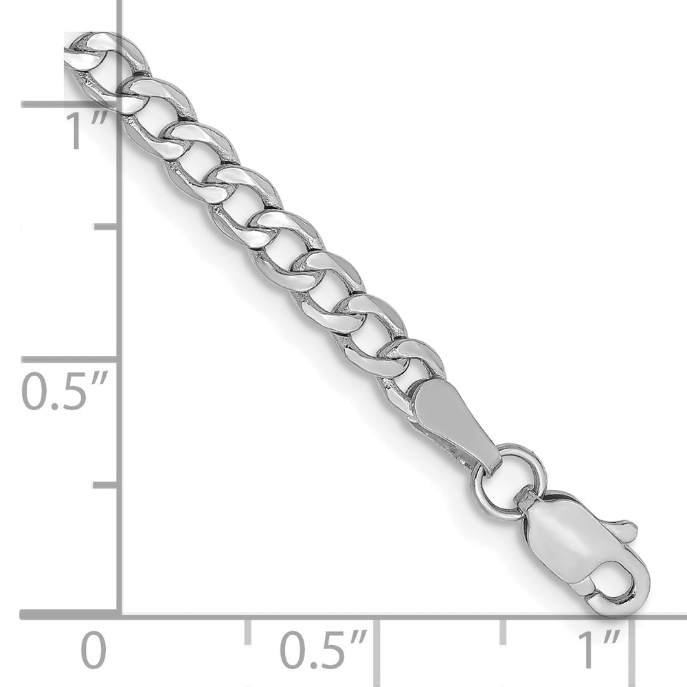 Tobillera semisólida de cadena curvada de 14k WG de 3,35 mm