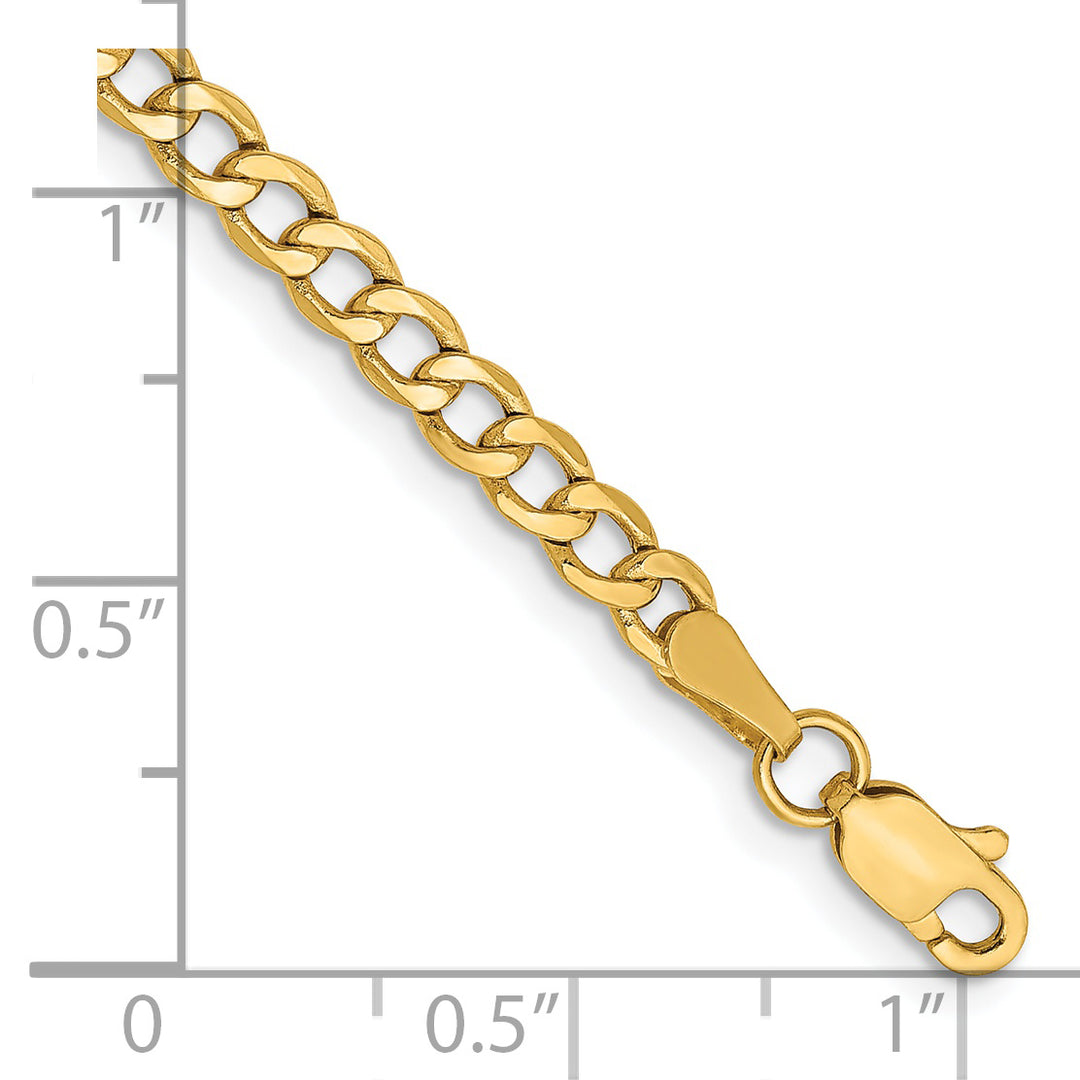 Tobillera de cadena semisólida de 14k y 3,35 mm