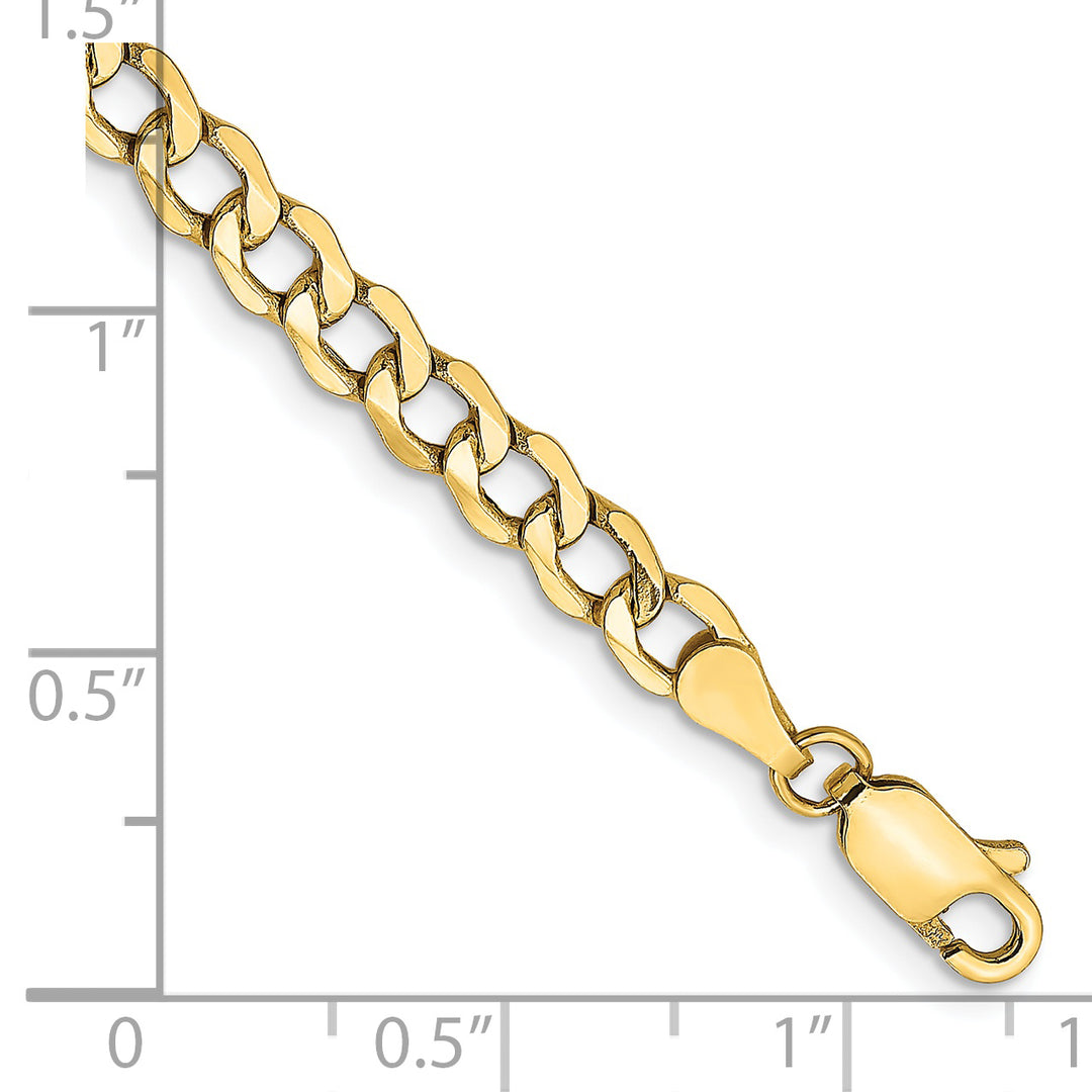 Tobillera de cadena curva semisólida de 14 k y 4,3 mm