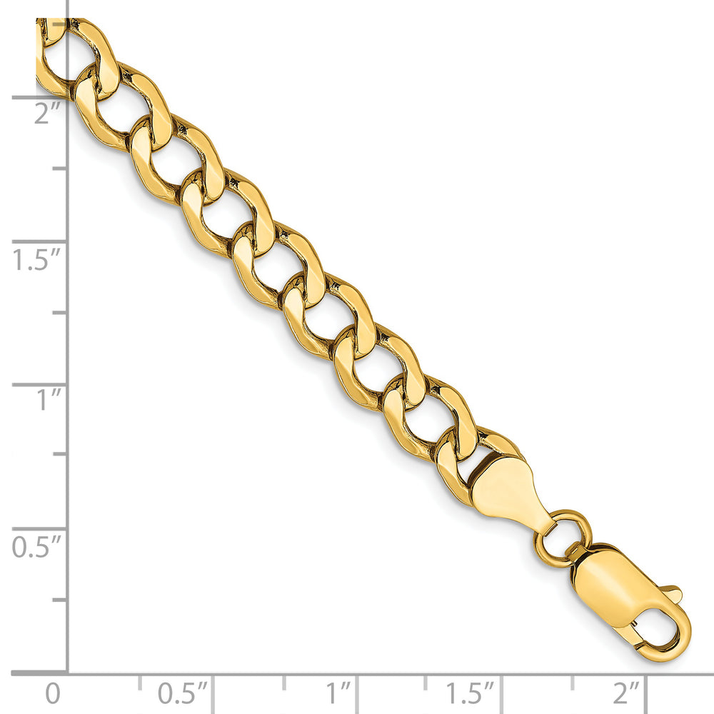 Cadena de eslabones semisólida de 14 k y 6,5 mm