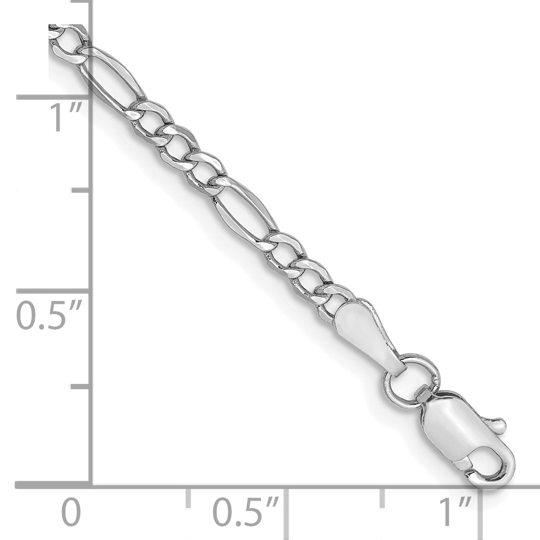 Cadena Figaro semisólida de 14k WG y 2,5 mm