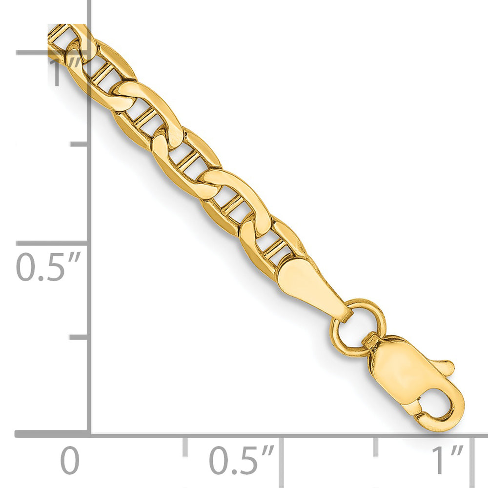 Tobillera de cadena de ancla semisólida de 14 k y 3,2 mm