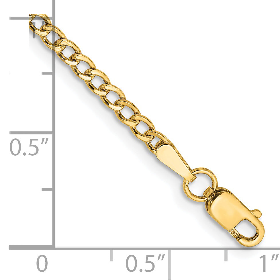 Cadena de eslabones semisólida de 14k y 2,5 mm