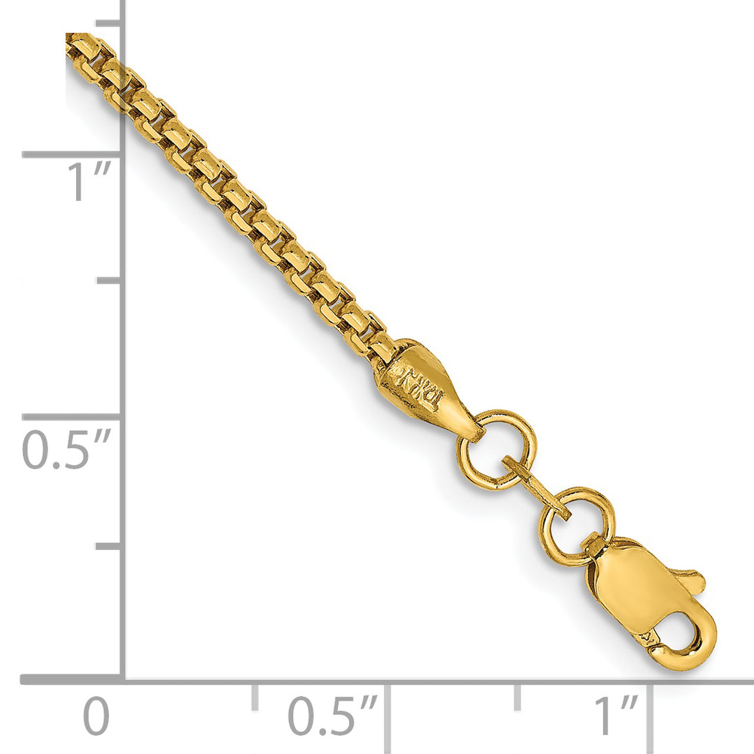 Pulsera de Oro Amarillo de 14k de 7 pulgadas y 1.75mm con Cierre de Langosta