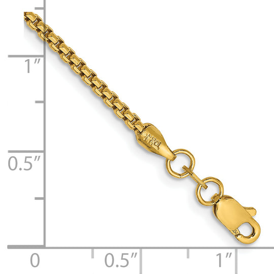 Pulsera de Oro Amarillo de 14k de 7 pulgadas y 1.75mm con Cierre de Langosta