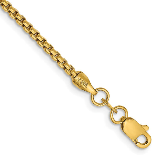 Pulsera de Oro Amarillo de 14k de 7 pulgadas y 1.75mm con Cierre de Langosta