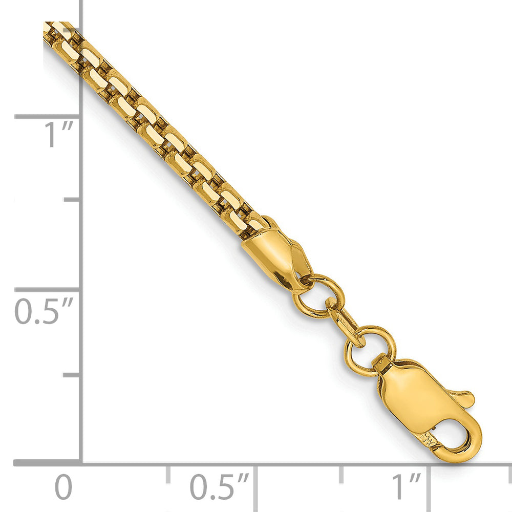 Cadena de caja redonda semisólida de 14 k y 2,45 mm