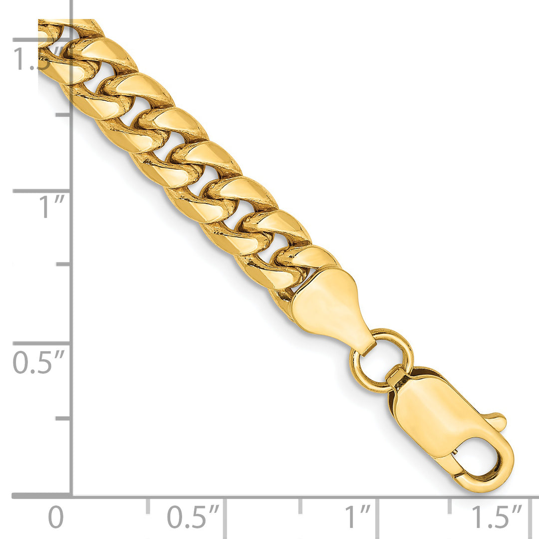 Cadena cubana Miami semisólida de 14k y 6 mm