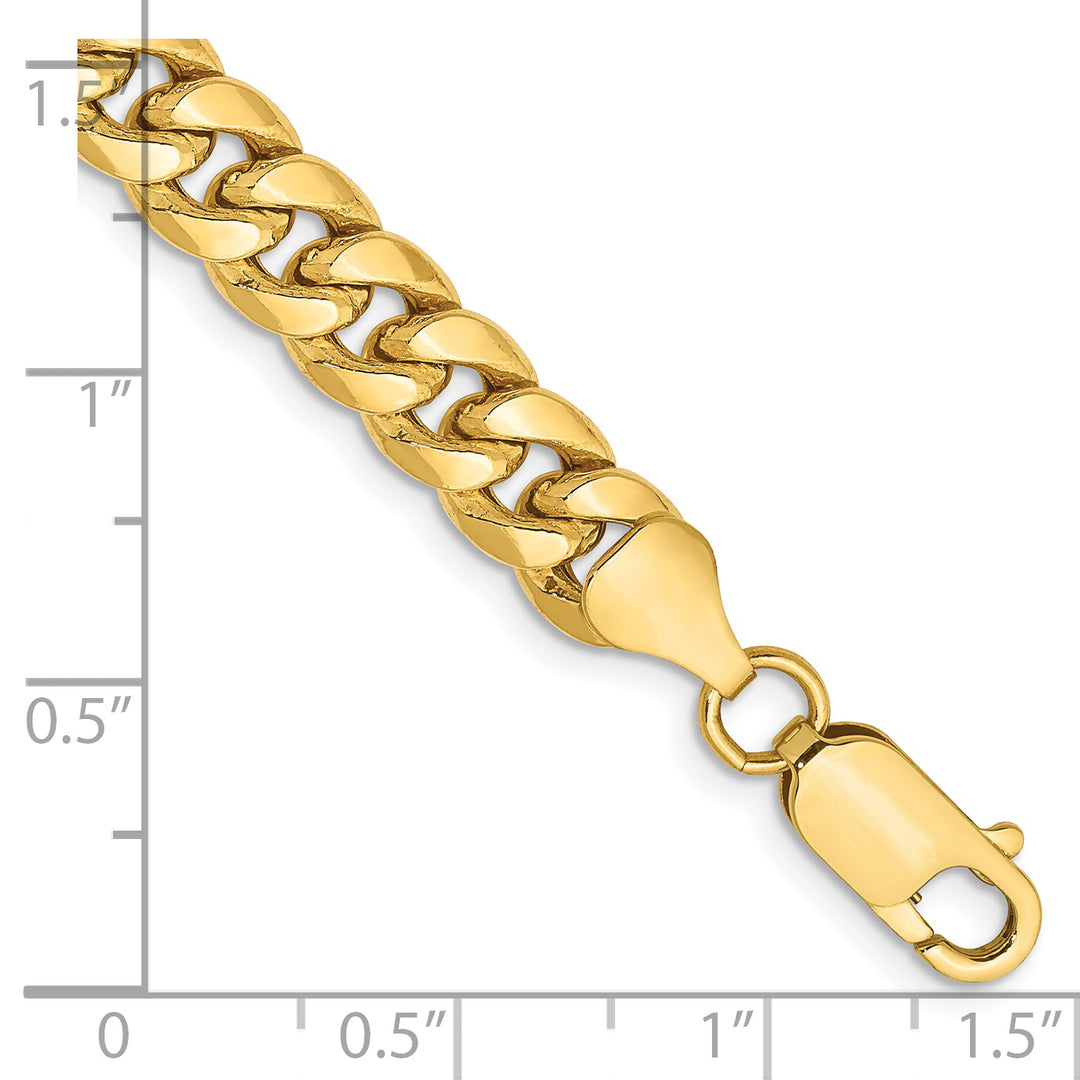 Cadena cubana Miami semisólida de 14k y 6,75 mm