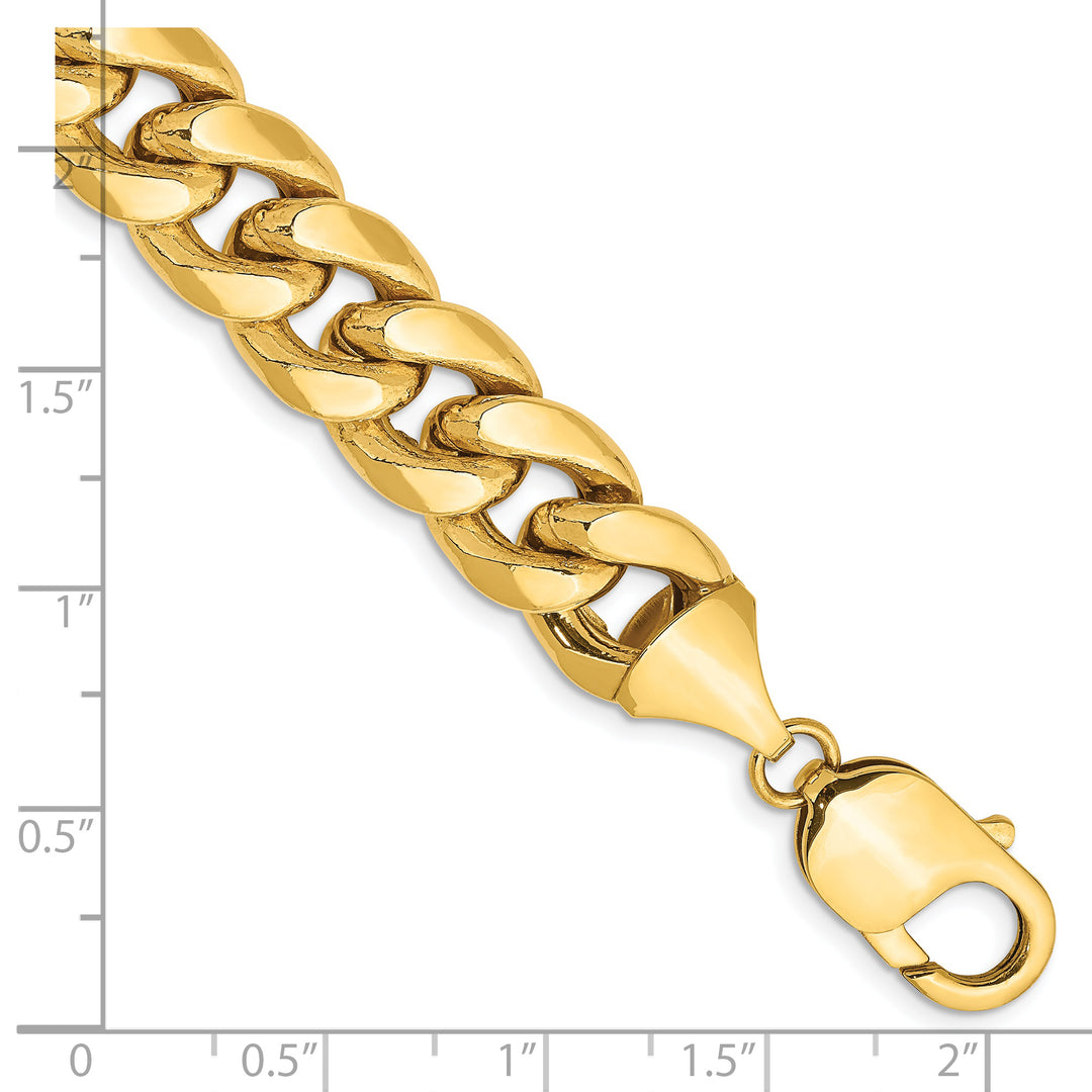 Cadena cubana Miami semisólida de 14k y 11 mm