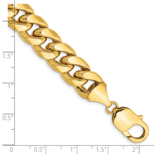 Cadena cubana Miami semisólida de 14k y 11 mm