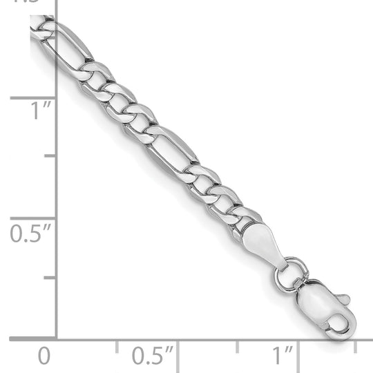 Cadena Figaro semisólida de 14k WG y 3,5 mm